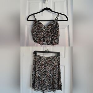 Dynamite Floral Skirt and matching crop top in size small